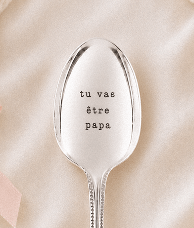 cadeau naissance bébé cuillère argentée tu vas être papa