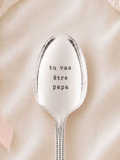 cadeau naissance bébé cuillère argentée tu vas être papa