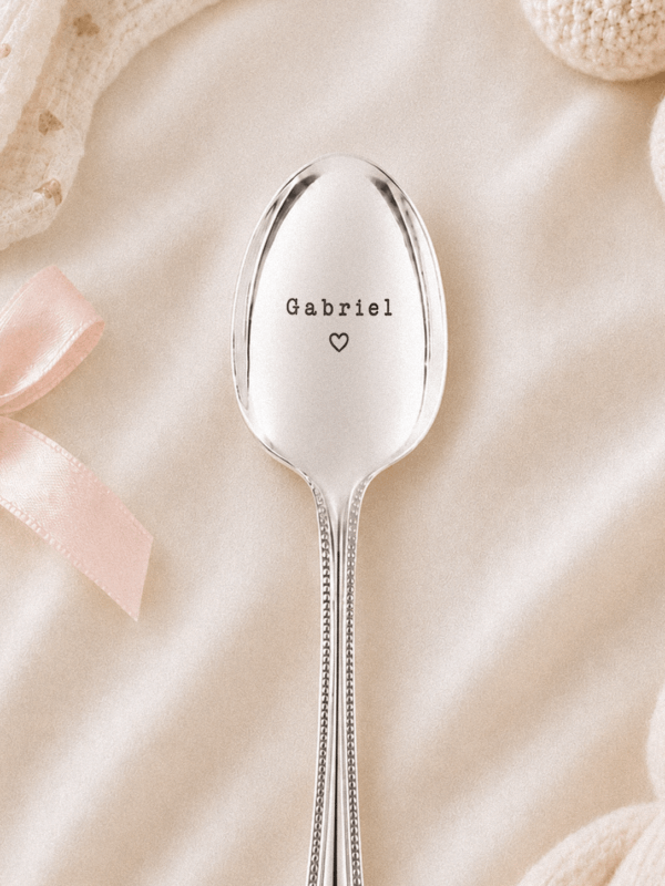 cadeau cuillère naissance bébé prénom coeur
